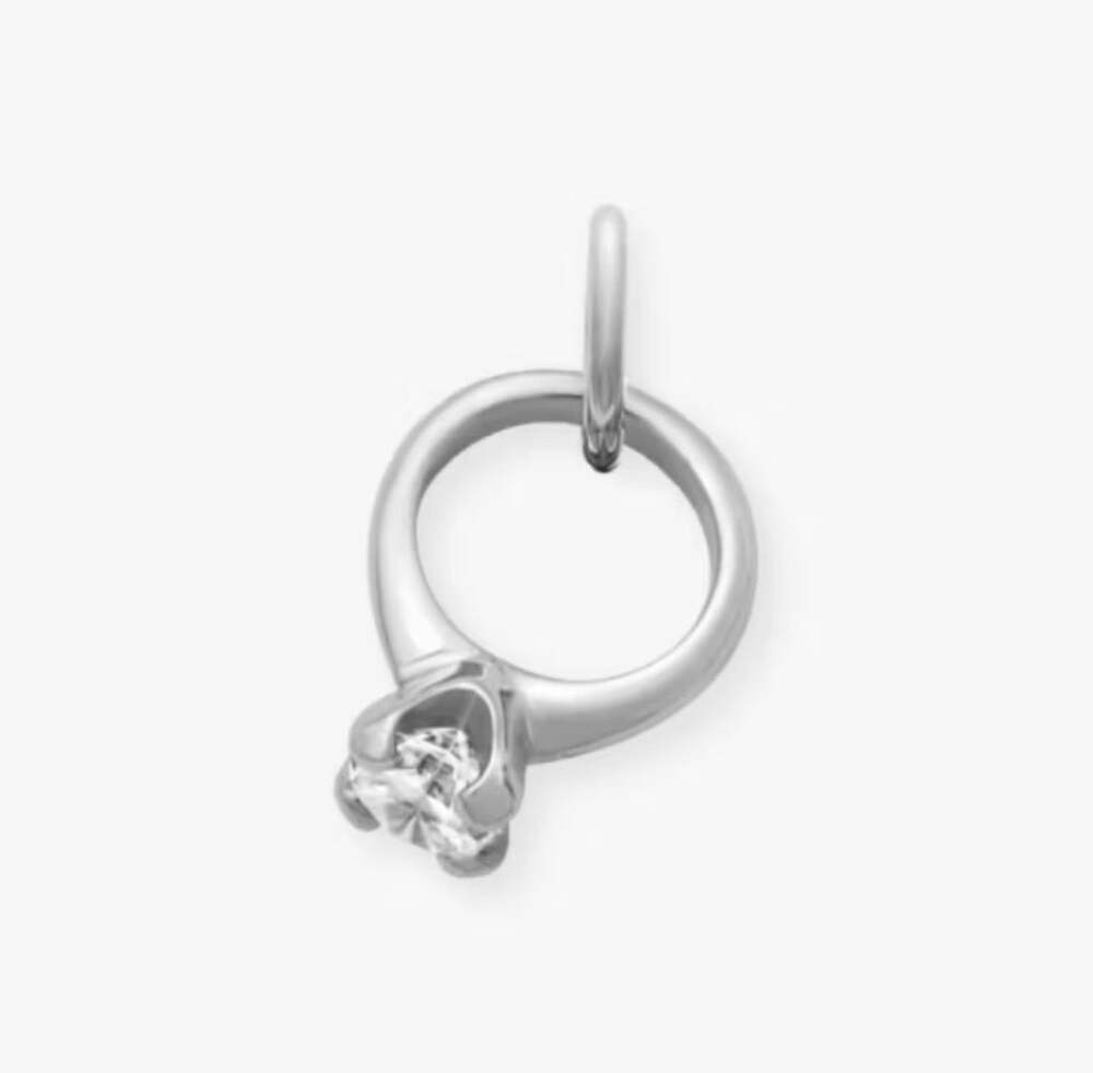 NWT James Avery Engagement Ring Charm with Cubic Zirconia